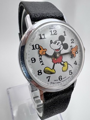 Vintage Rare Bradley Mechanical Watch 1970's Fat Boy Mickey Mouse
