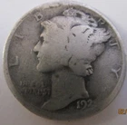 1921-Philadelphia Mint silver Mercury Dime Key Date Low Mintage - Good Condition