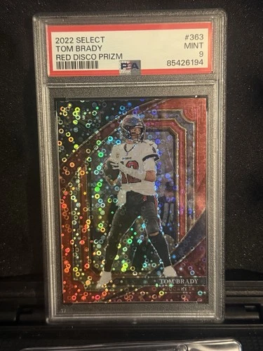 2022 Panini Select Suite Level Tom Brady #363 Red Disco Prizm /49 PSA 9