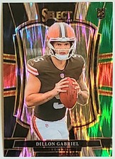 Dillon Gabriel 2025 Panini Select #154 Premier Black Green Prizm Shock RC Browns