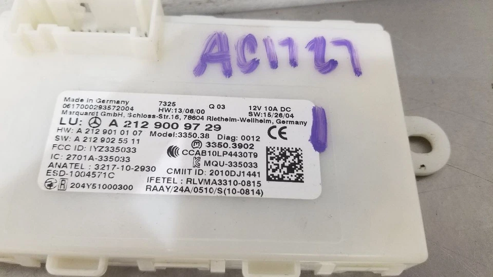 18 MERCEDES BENZ AMG GT 190 MÓDULO DE CONTROL GO SIN LLAVE 2129009729 Foto 3 de 4