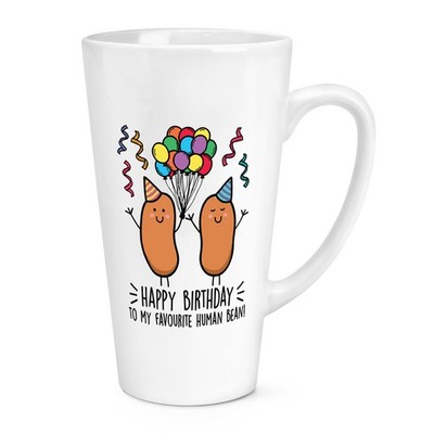 Happy Birthday To My Favourite menschliche Bohne 17 Unzen groß Latte Becher Tasse Freund lustig