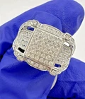 2.50 Ct Round Cut Real Moissanite 14k White Gold Plated Men's Pinky Wedding Ring