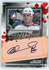 2011-12 ITG Enforcers Autograph Matthew Barnaby #A-MB Auto