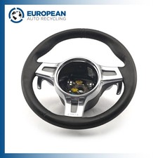 2014-2016 Porsche Panamera Black Steering Wheel - Oem 97034780333