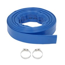 1.25" x 50 ft Pool Backwash Hose Heavy Duty Reinforced Blue PVC Lay Flat Blue