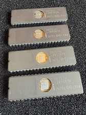 4Pcs Vintage Intel D8751H MCS-48 8-Bit Microcontroller ICs, UV EPROM CDIP-40