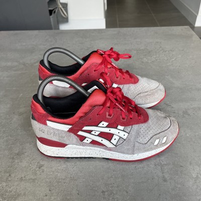 ASICS GEL-LYTE III BURGUNDY GREY RUNNING SNEAKER UK5 HERREN