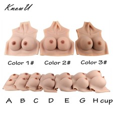 US Store Realistic Silicone Breast Forms A-H Cup Fake Boobs Skin Texture Cosplay