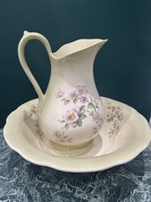 Vintage Staffordshire Ironstone Wash Jug & Basin – Blakeney Floral Pattern