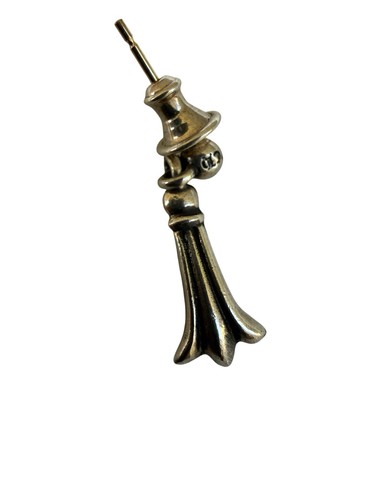 CHROME HEARTS 925 SILVER CROSS TAIL DROP EARRING SINGLE