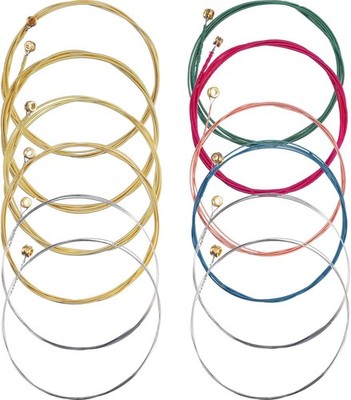 Bememo 2 Sets of 6 Guitar Strings Blue,Green,Multicolor,Rose Red,Silver 