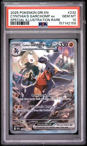 2025 POKEMON DRI EN-DESTINED RIVALS #232 CYNTHIA'S GARCHOMP EX PSA 10