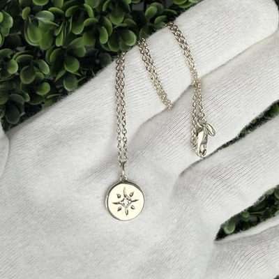 #ad Brilliant Earth Sterling Silver amp; Diamond Celestial North Star Pendant Necklace $75.00