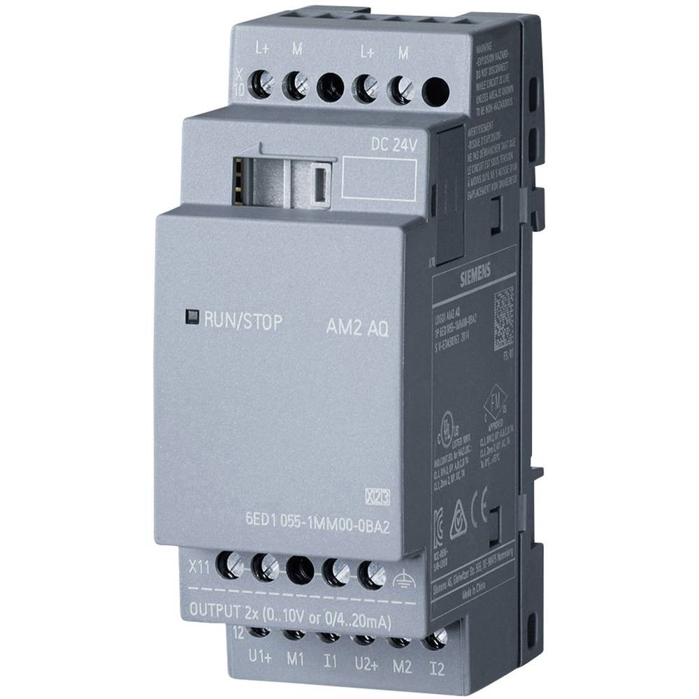 Siemens LOGO! AM2 AQ 6ED10551MM000BA2 automate rail DIN module extension 24V
