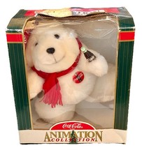 1998 Coca-Cola Animation Collection-Skating Plush POLAR BEAR-Motion  Music-NEW
