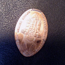 Launch Shuttle Rocket Space Center Houston - Press Coin Elongated Penny Souvenir
