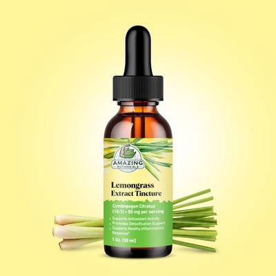 Amazing Botanicals Lemongrass Extract Tincture | Organic Herbal Liquid Drops