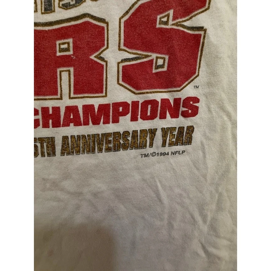 Camiseta blanca de fútbol americano NFL de los San Francisco 49ers Super Bowl XXIX Champions 1994 Foto 3 de 4