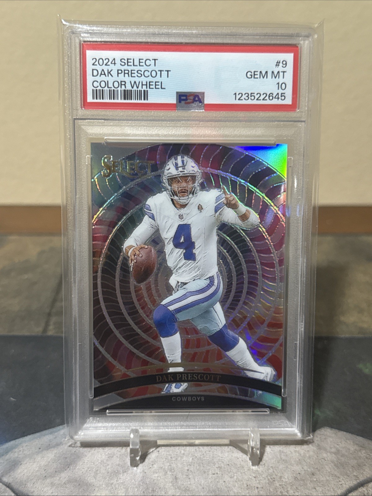 2024 Select Football Dak Prescott Color Wheel Case Hit SSP Cowboys PSA 10
