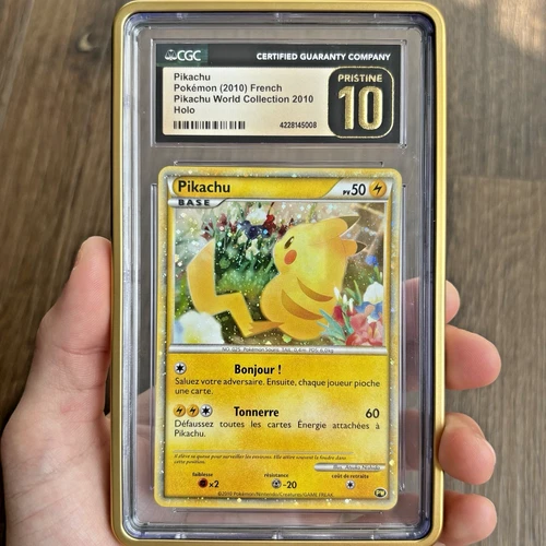 2010 POKEMON WORLD PW PROMO FRENCH PIKACHU HOLO CGC 10 PRISTINE