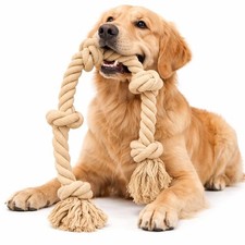 Pets Dog Rope Toy for Large Dogs, Heavy Duty 5-Knot Cotton Tug-of-War Rope fo...