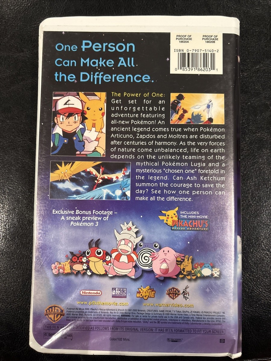 Pokémon the Movie 2000 (VHS, 2000, Clamshell) for sale online | eBay