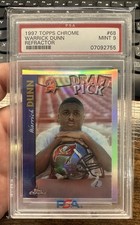 1997 Topps Chrome Refractor 68 Warrick Dunn RC ROOKIE PSA 9 POP 78 TB Buccaneers