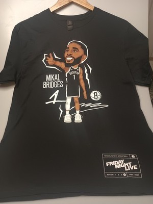 Mikal Bridges Brooklyn Nets T Shirt Size M