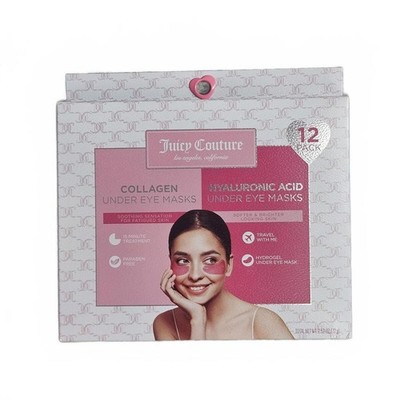 Juicy Couture Under Eye Masks 12 Pack 6 Collagen 6 Hyaluronic Acid per box NIB