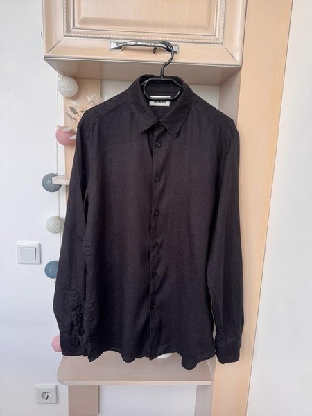 Men DRYKORN Shirt Black Linen M