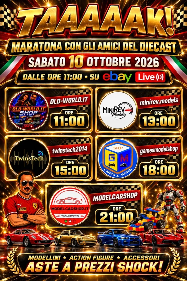 🏁🔥 TAAAAAAK! MARATONA CON GLI AMICI DEL DIECAST! 🔥🏁