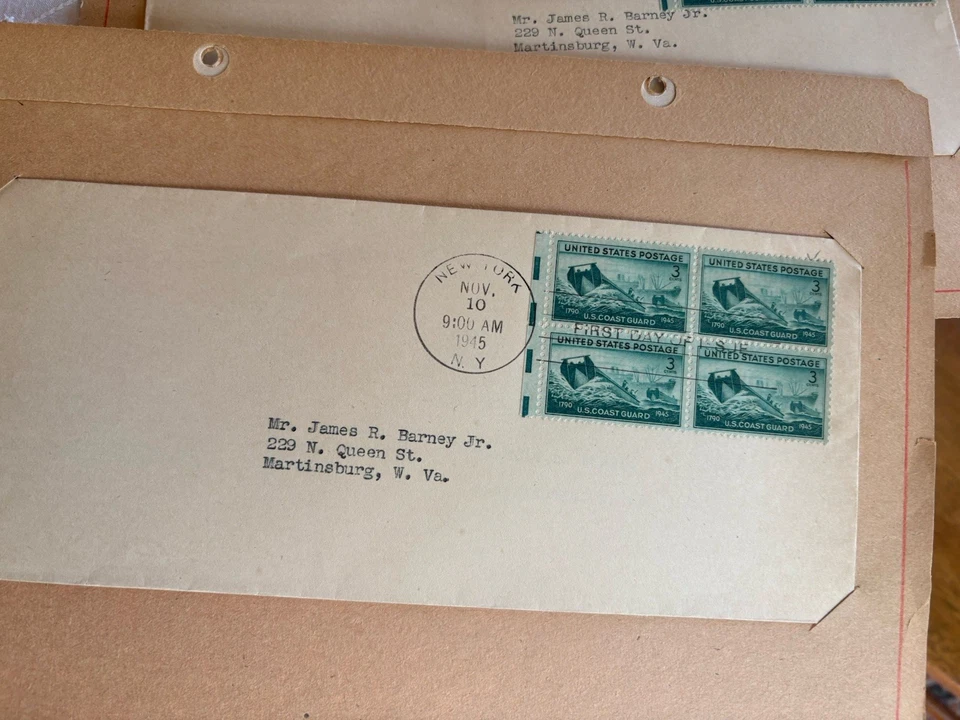 1945 Scott #936 Coast Guard Stamps -Plate Block Sheet of 20 + FDCs - Image 4 of 4