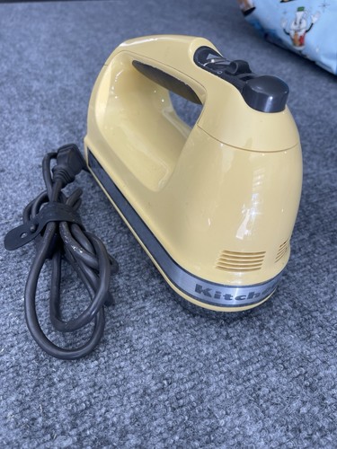 KitchenAid KHM926QMY 9-Speed Yellow Electric Handheld Mixer Body, Rare Tested