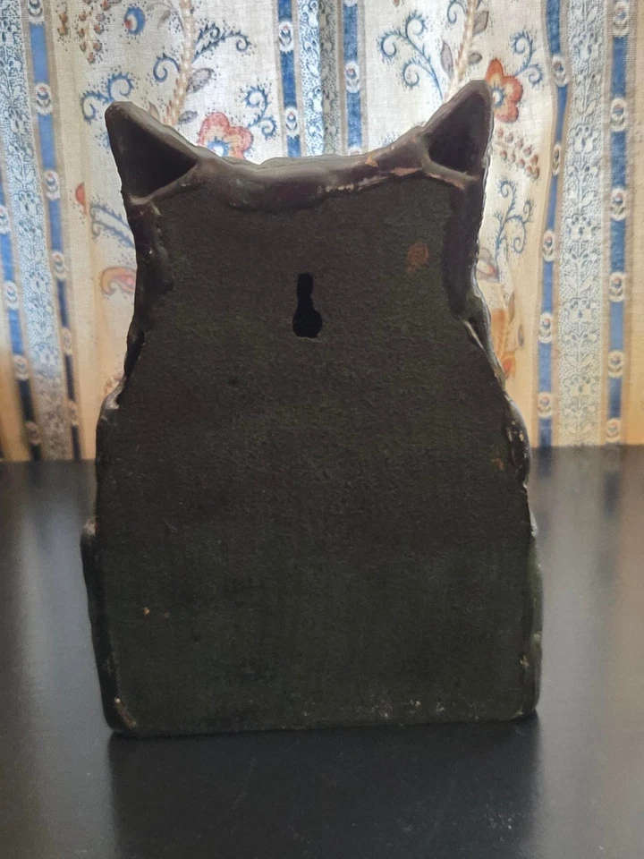 Винтажный черный чугунный японский подсвечник сова фонарь высота 7 дюймов ширина 5 дюймов - Изображение 3 из 4