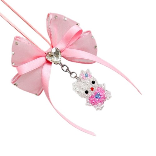 Crystal Cat Charm Pendant Phone Straps Rhinestone Bowknot Pocket Keychain Strap - 第 12/14 張圖片