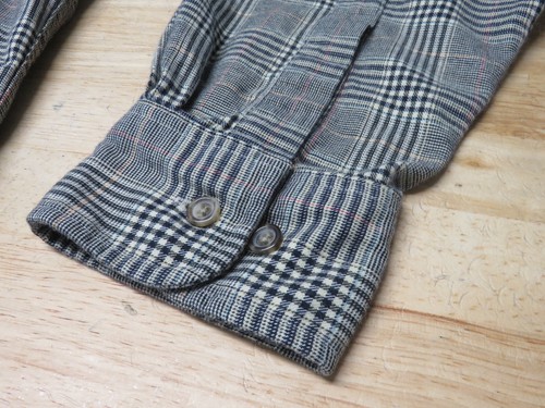 Mens Viyella Long Sleeve Button Front Shirt Size L Cotton Wool Plaid Windowpane - Picture 8 of 8