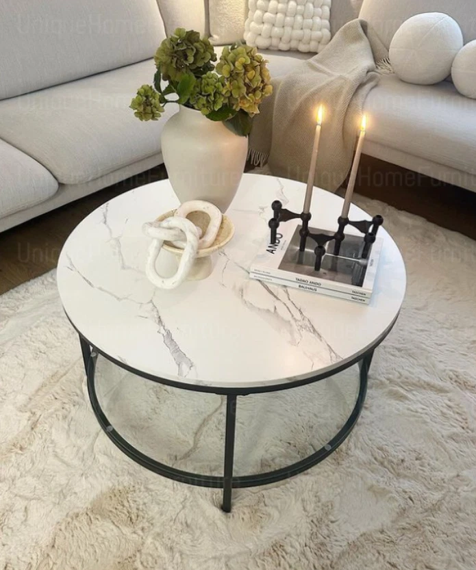 Large round clearance modern coffee table