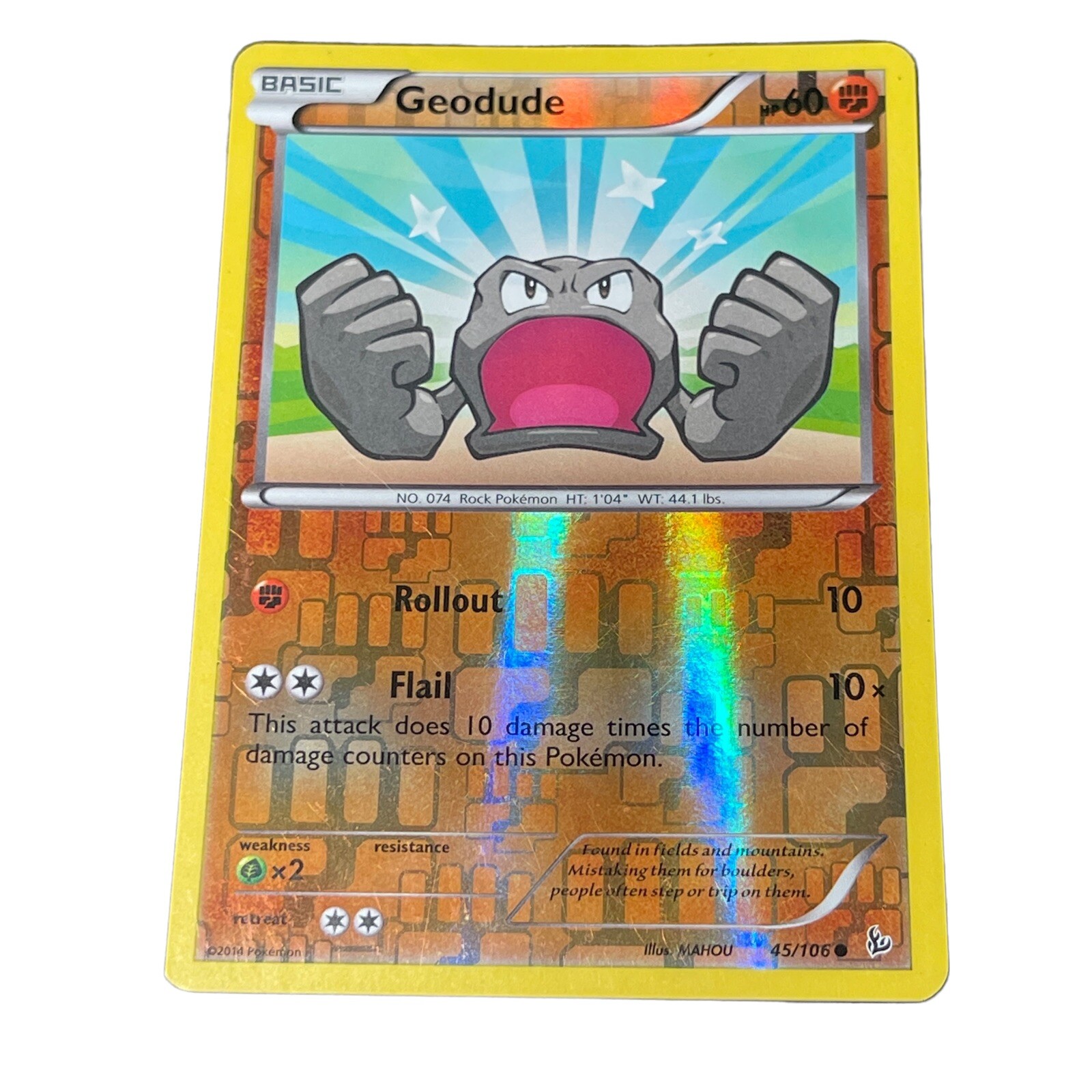 Geodude 45/106 Pokemon Card XY Flashfire Reverse Holo 2014 NM 