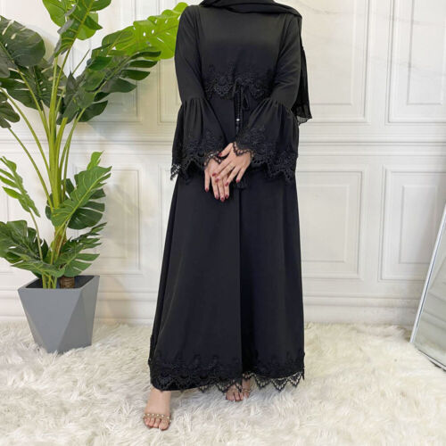 Muslim Women Long Dress Dubai Abaya Islamic Kaftan Arab Robe Caftan Ramadan Gown - Picture 20 of 98