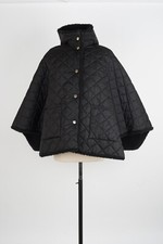 $1,980 Mackintosh Reversible Shearling Quilted Poncho Jacket Black Size 8 New