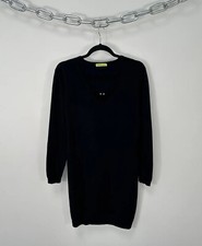 Versace Jeans Black Luxury Formal Round Neck Midi Dress M