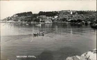 Vintage RPPC Brixham DEVON Skyline Water View ROWBOAT ROWING
