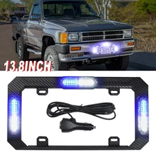 36 LED License Plate Frame Strobe Light 28 Flash Modes w/Pre-Installed Cable