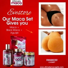 4pcs. Ultimate Maca  natural sexy curves, cream, oil, powder & 120/cupcaps.