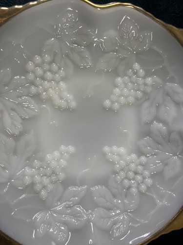 Milk Glass Bowl/plate Faded Trim - Picture 9 of 13