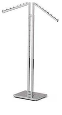 Clothing Rack Two Way 2 Slant Arms Clothes Garment Retail Display Chrome 72"