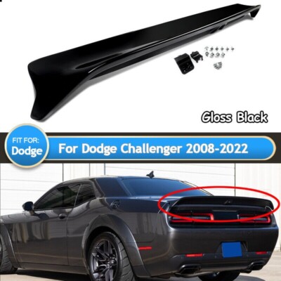 For 2008-22 Dodge Challenger Hellcat Rear Spoiler Lip W/ Camera Hole Gloss Black