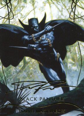 Marvel Masterpieces 2020 Gold Foil Base Card #24 Black Panther