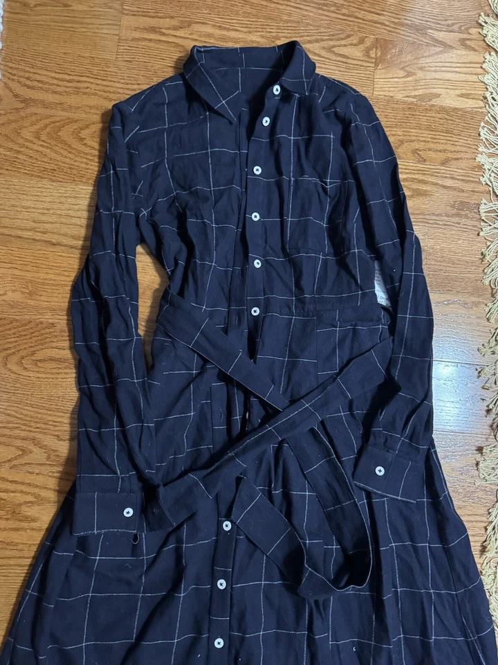 Garnet Hill органический хлопок фланель миди-платье - Изображение 2 из 4